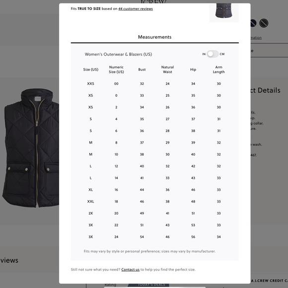 J Crew Quilted Zip Up Vest Pockets Black Cream Chevron Print Women’s XXS - Picture 11 of 11